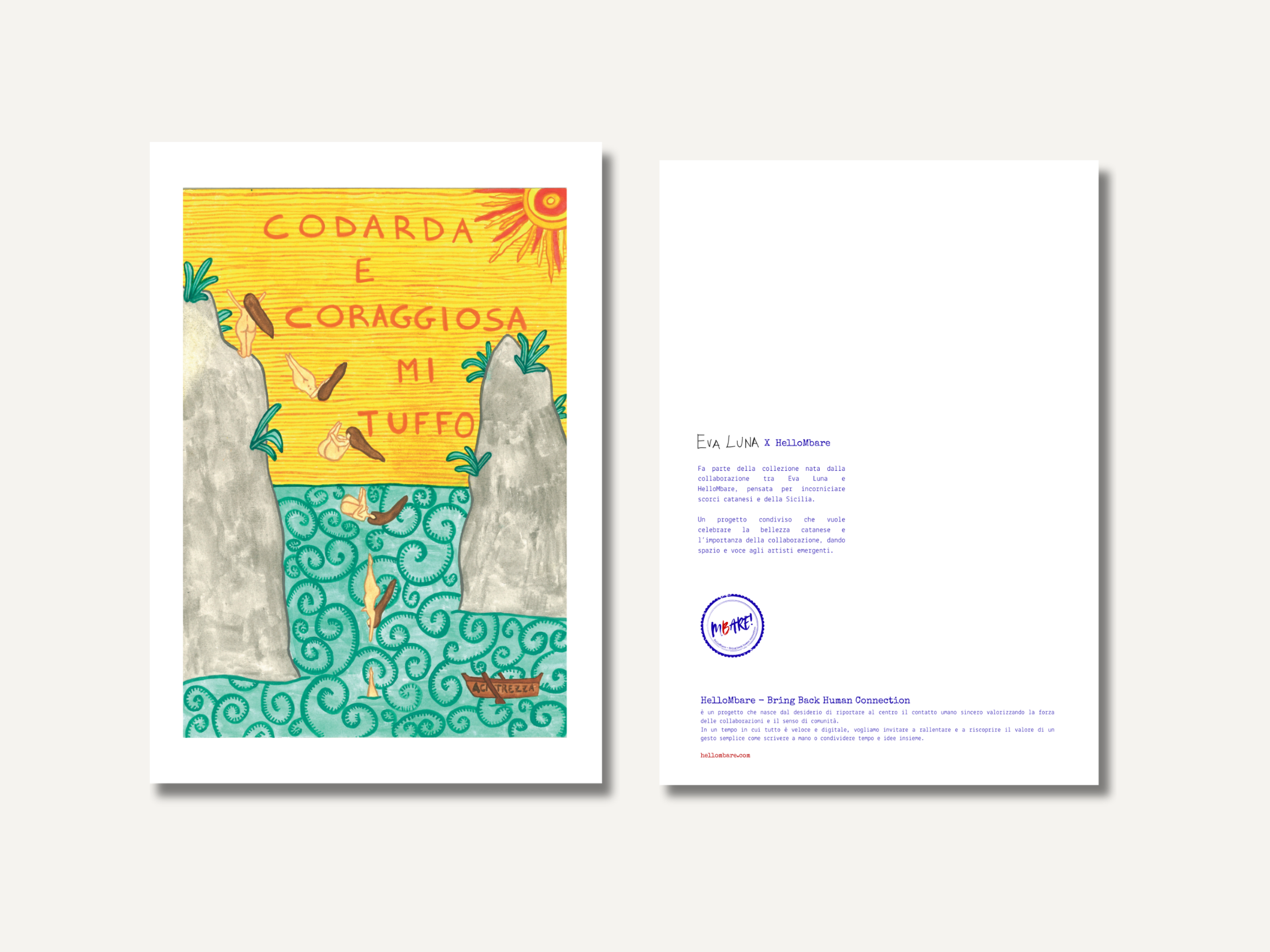 Eva Luna x HelloMbare - Codarda e Coraggiosa A3 Poster